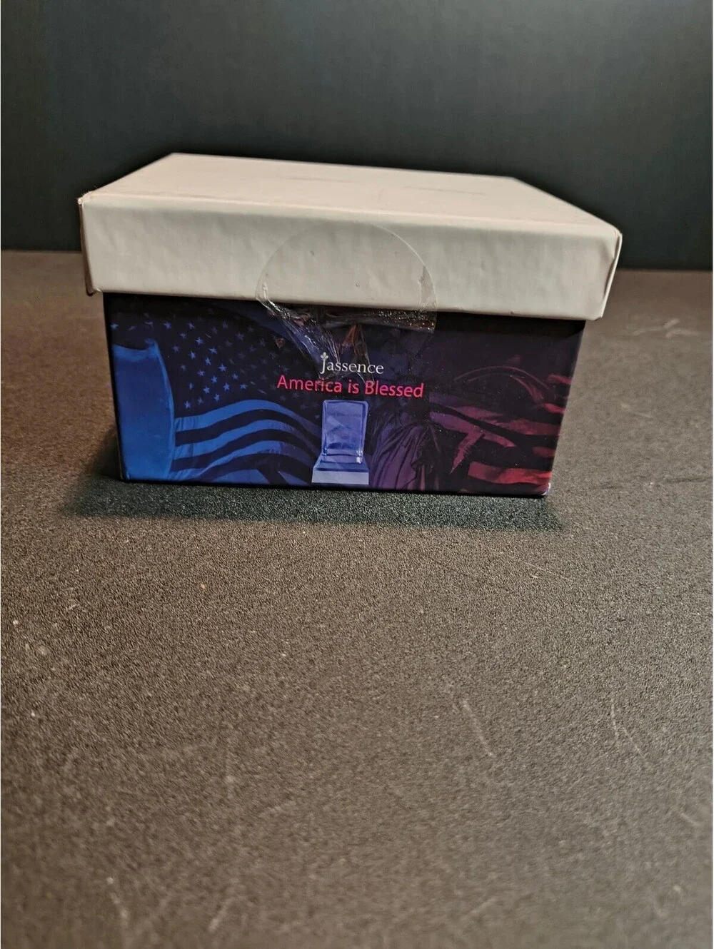 Jassence America is Blessed LED Light with Crystal Block and Base